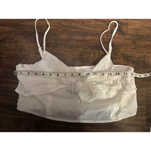 AERIE White Tie Front Cropped Tank Size XL - Picture 4 of 5